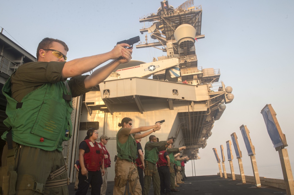 Nimitz Conducts Small Arm Qualification