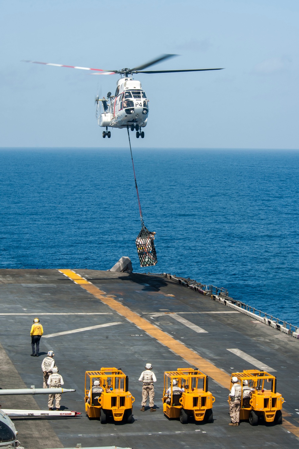 USS America Sailors and Marines conduct replenishment-at-sea
