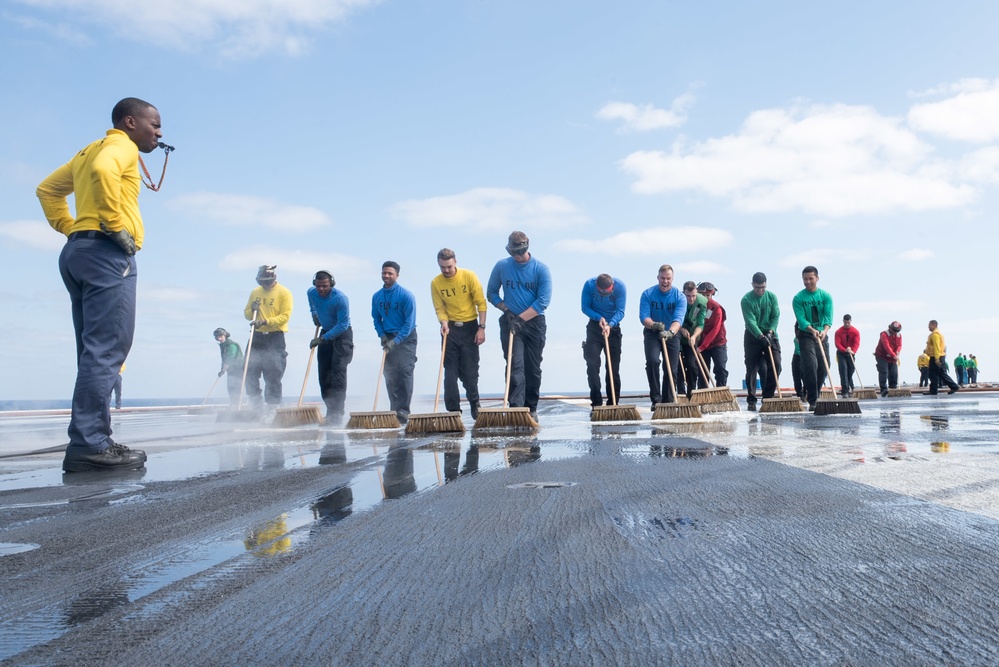 Stennis conducts a scrubbing exercise.