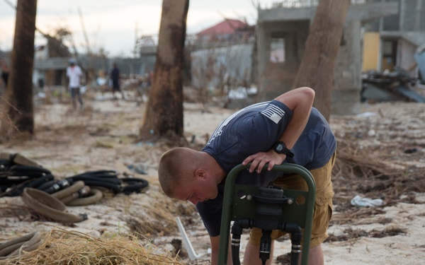 U.S. service members make potable water for St. Martin after Hurricane Irma