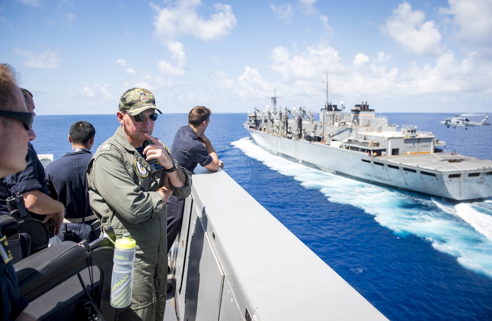 USS New York performs RAS during hurricane relief efforts