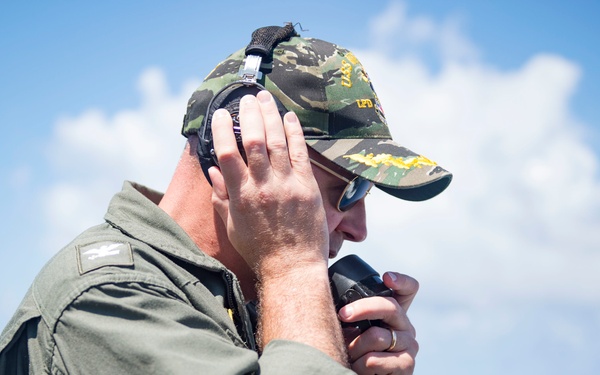 USS New York performs RAS during hurricane relief efforts