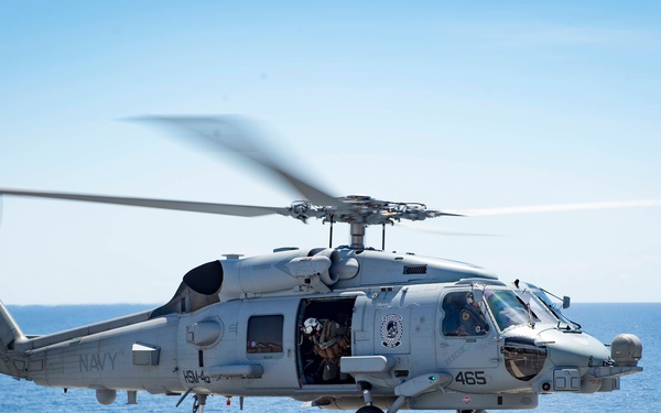 USS New York performs RAS during hurricane relief efforts