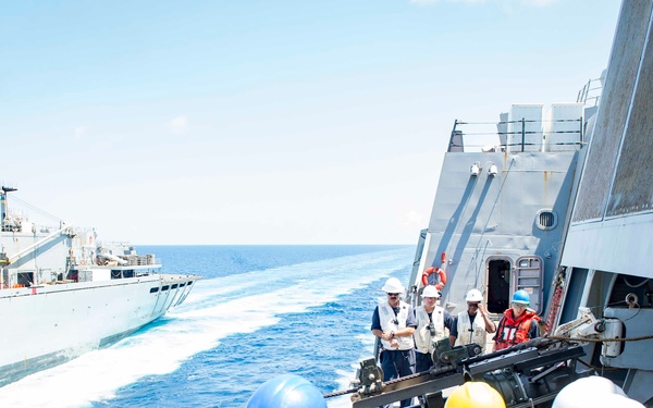 USS New York performs RAS during hurricane relief efforts