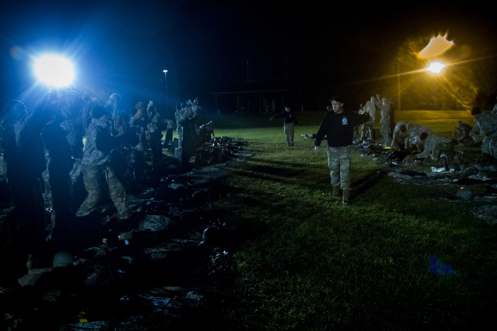 Air Assault Cadre inspect students rucks.