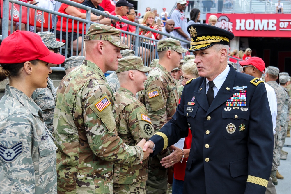 Ohio National Guard members provide support to Ohio State-Army game