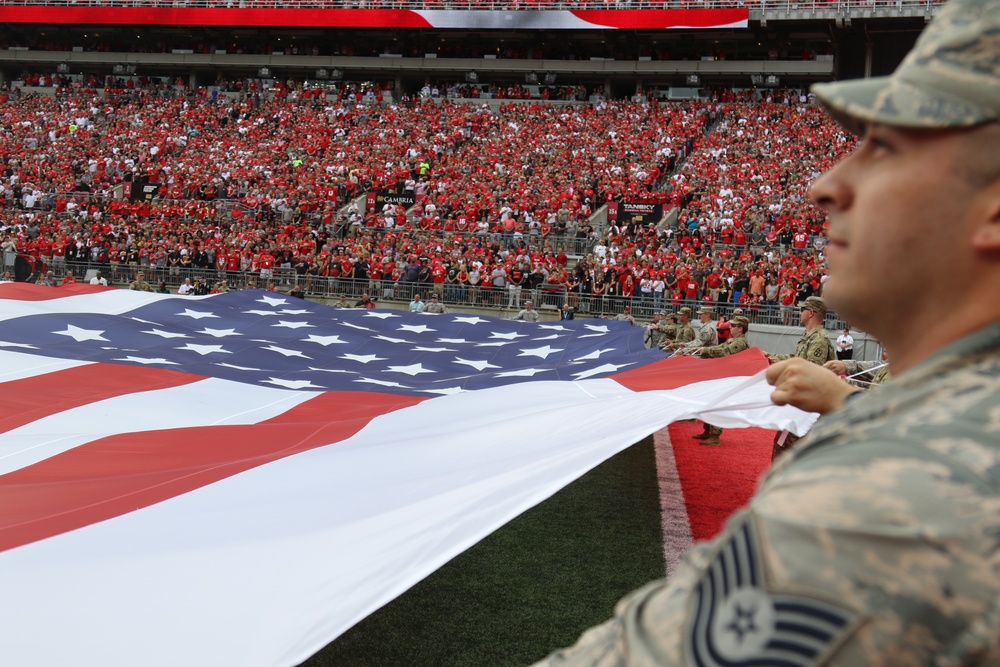 Ohio National Guard members provide support to Ohio State-Army game