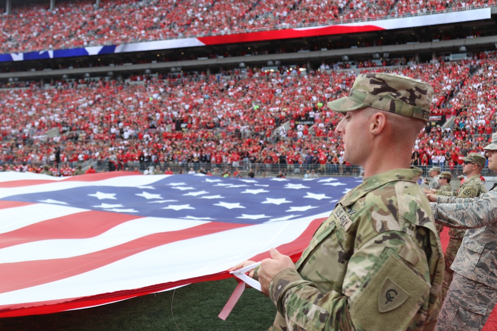 Ohio National Guard members provide support to Ohio State-Army game