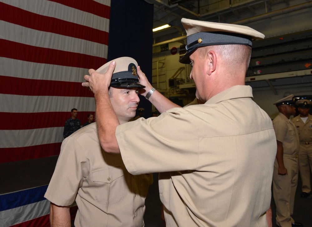 USS Iwo Jima Pins New Chief Petty Officers