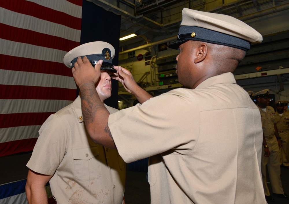 USS Iwo Jima Pins New Chief Petty Officers