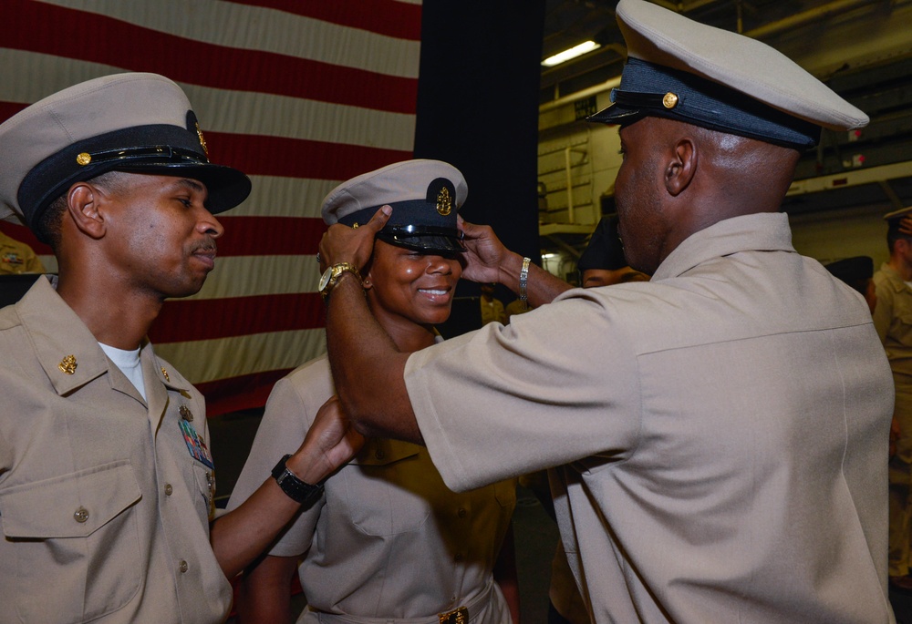 USS Iwo Jima Pins New Chief Petty Officers