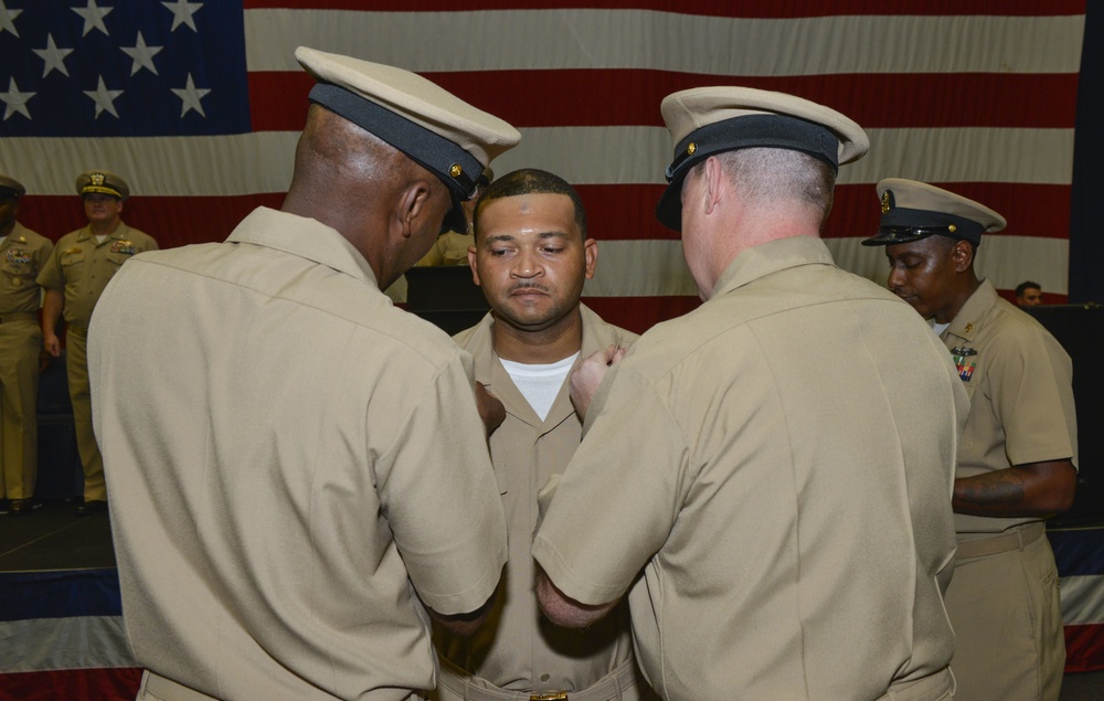 USS Iwo Jima Pins New Chief Petty Officers