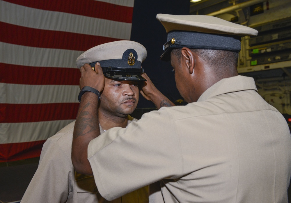 USS Iwo Jima Pins New Chief Petty Officers