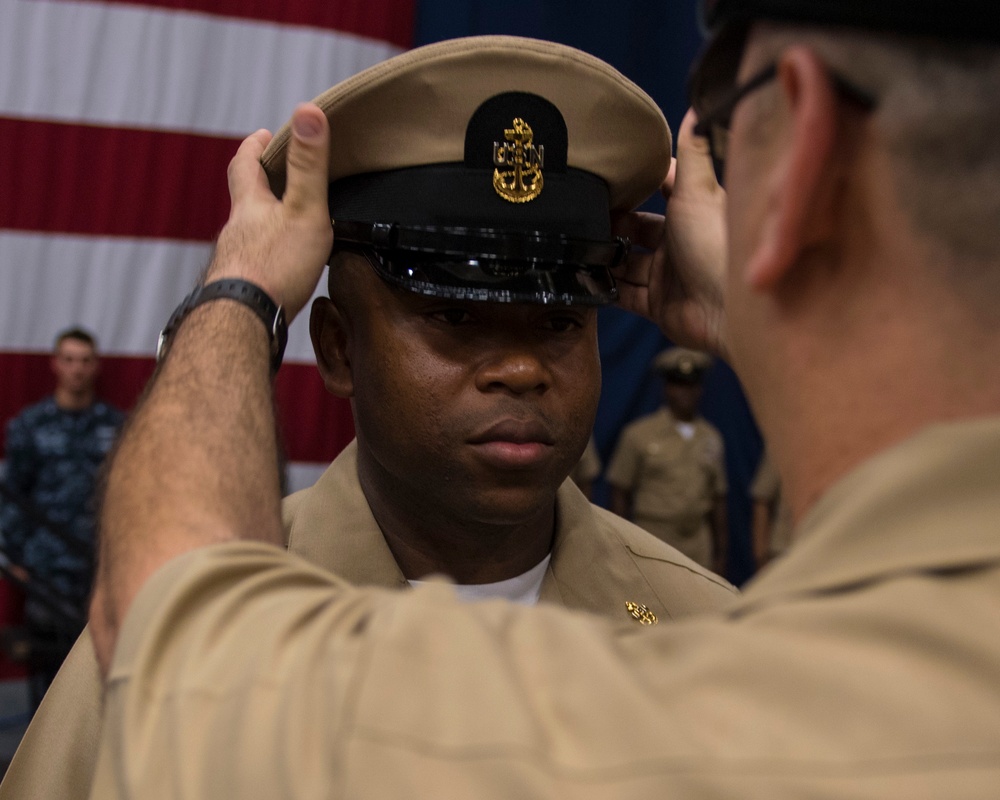 USS Iwo Jima Pins New Chief Petty Officers