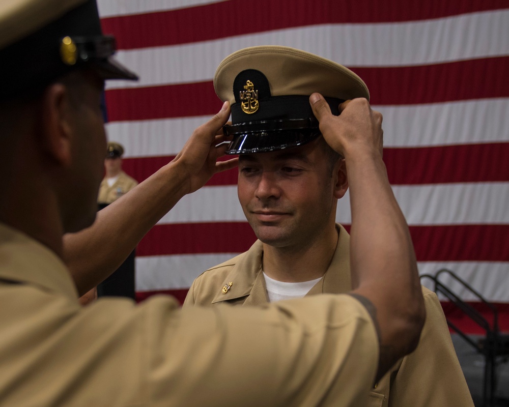 USS Iwo Jima Pins New Chief Petty Officers