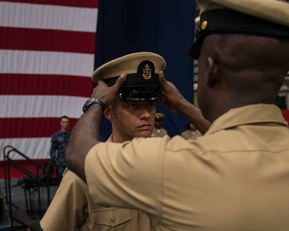 USS Iwo Jima Pins New Chief Petty Officers