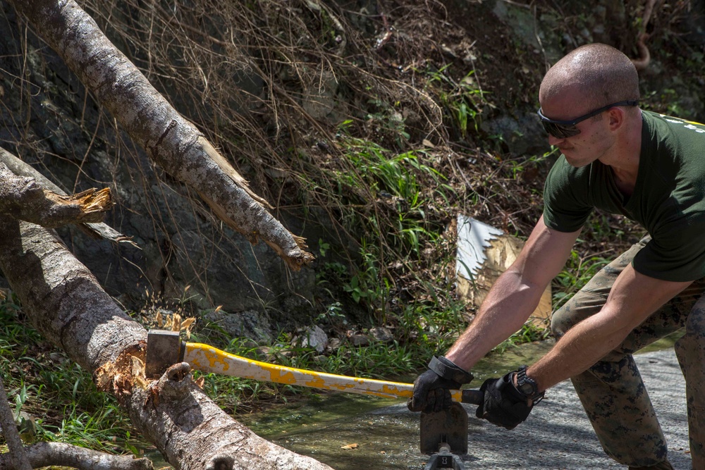 U.S. Marines, Sailors with the 26th MEU conduct relief work on Saint John