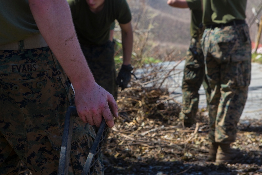 U.S. Marines, Sailors with the 26th MEU conduct relief work on Saint John