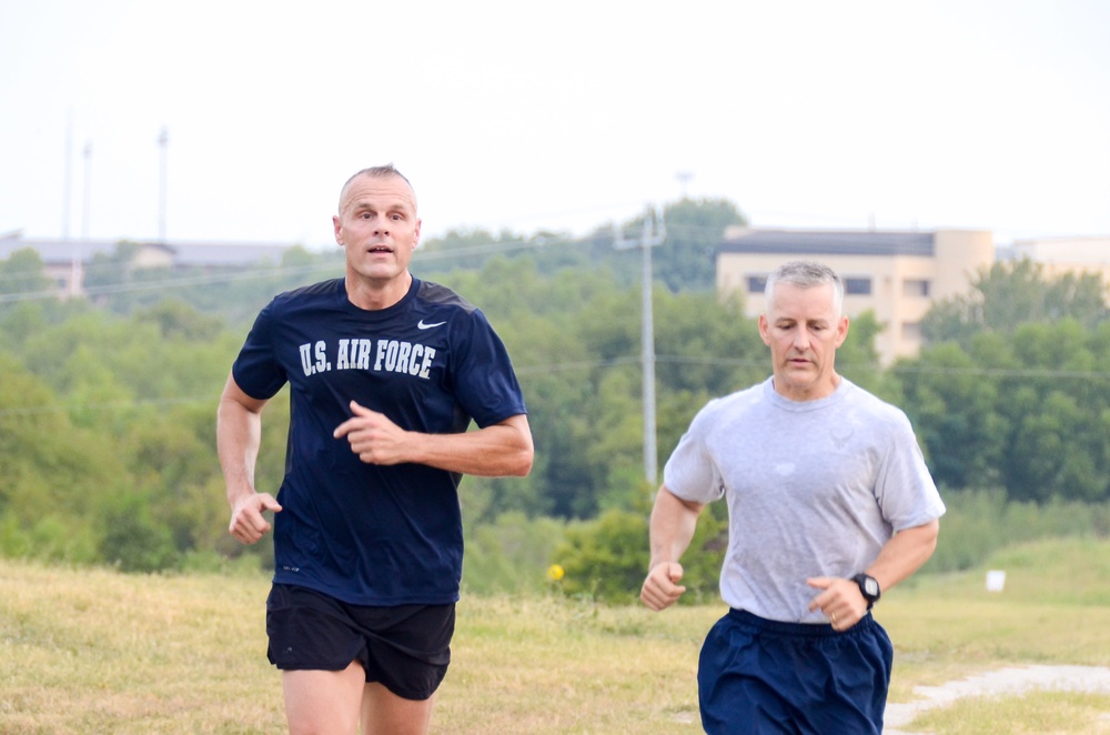 AFIMSC Airmen run 5K to kick off the Air Force's 70th Birthday