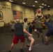 Sailors and Marines on USS iwo Jima (LHD 7) Play 3-on-3 Basketball