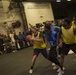 Sailors and Marines on USS iwo Jima (LHD 7) Play 3-on-3 Basketball