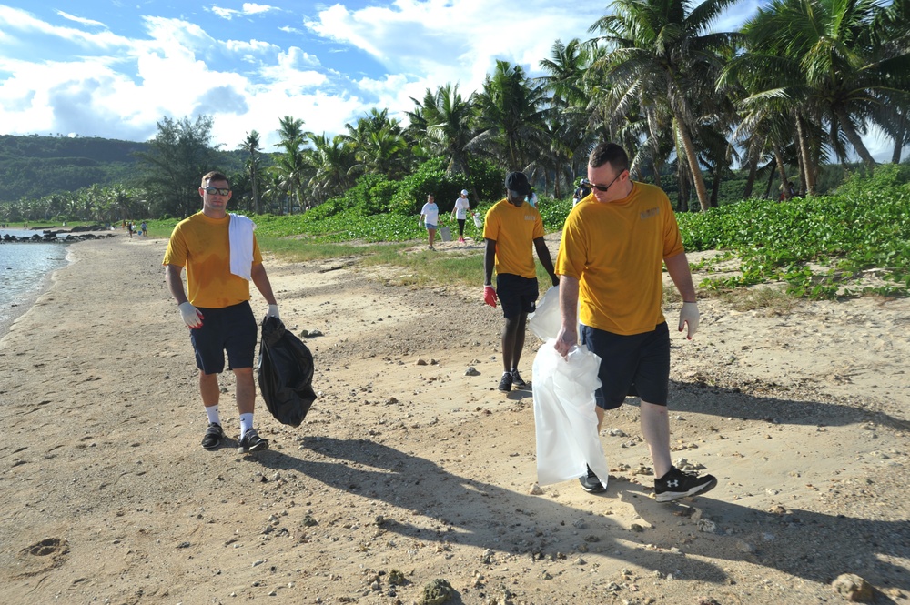 USS Emory S. Land Sailor Participate in the 23rd Guam International Coastal Cleanup