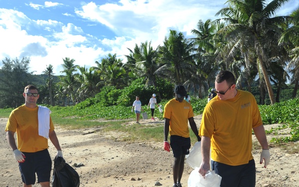 USS Emory S. Land Sailor Participate in the 23rd Guam International Coastal Cleanup