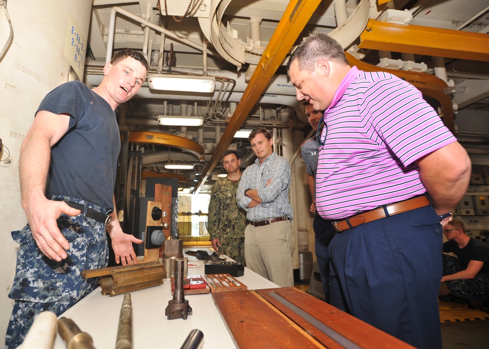 House Armed Services Committee Professional Staff Member Tour USS Emory S. Land (AS 39)