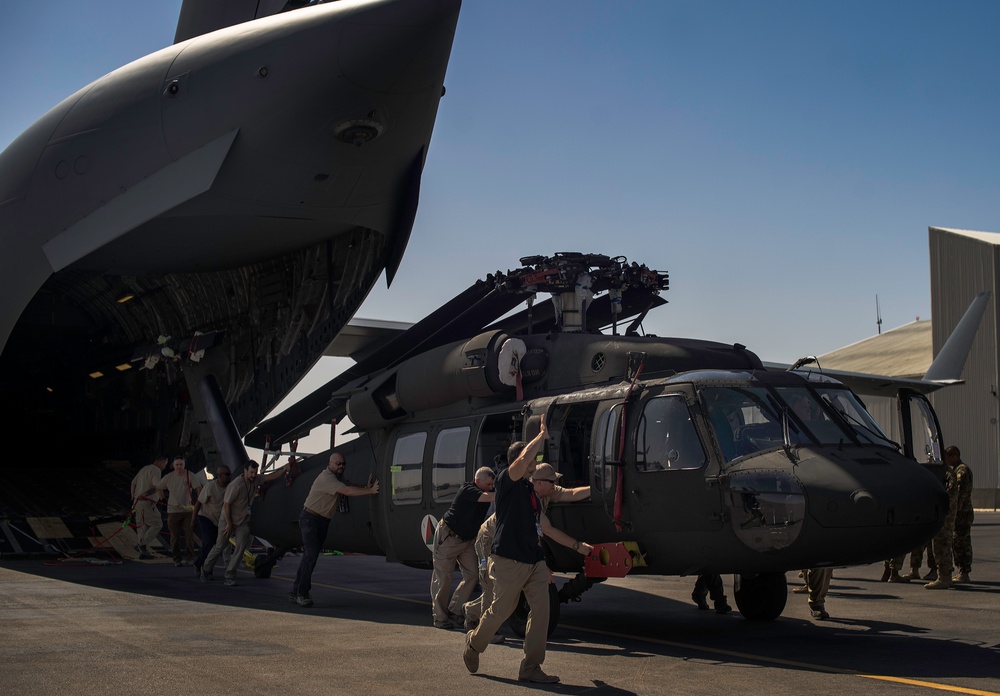 1st Afghan Air Force UH-60s arrive at Kandahar Air Field