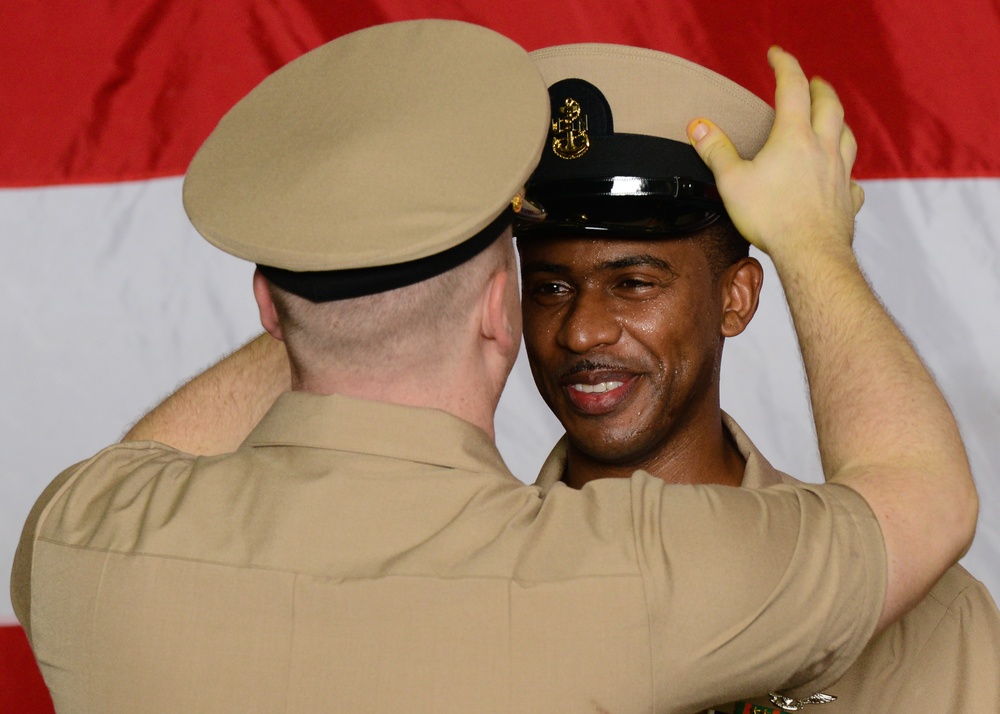 Sailors participate in chief pinning ceremony