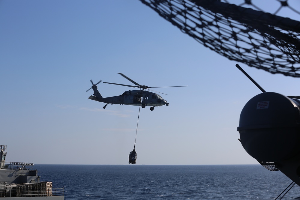 USS Iwo Jima replenishment at sea