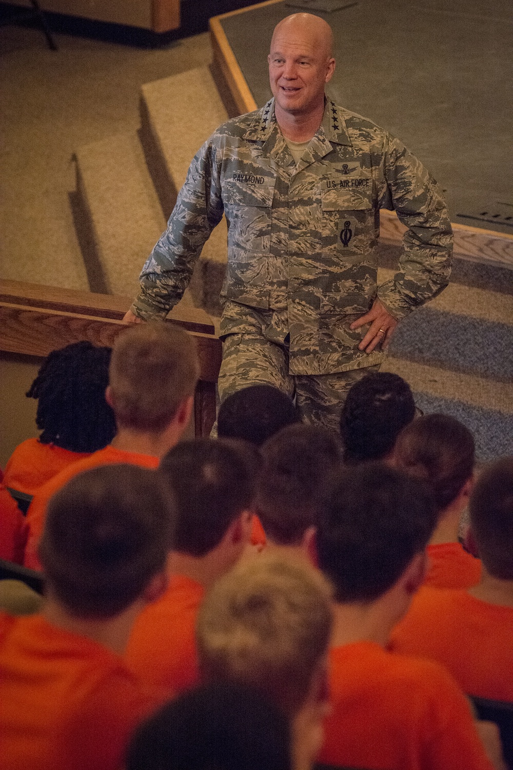 General Raymond speaks to Clemson cadets