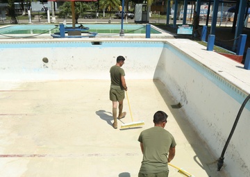 Marines Pressure Wash Swimming Pool during SPS 17