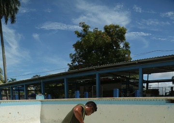 Marines Pressure Wash Swimming Pool during SPS 17