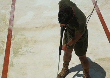 Marines Pressure Wash Swimming Pool during SPS 17