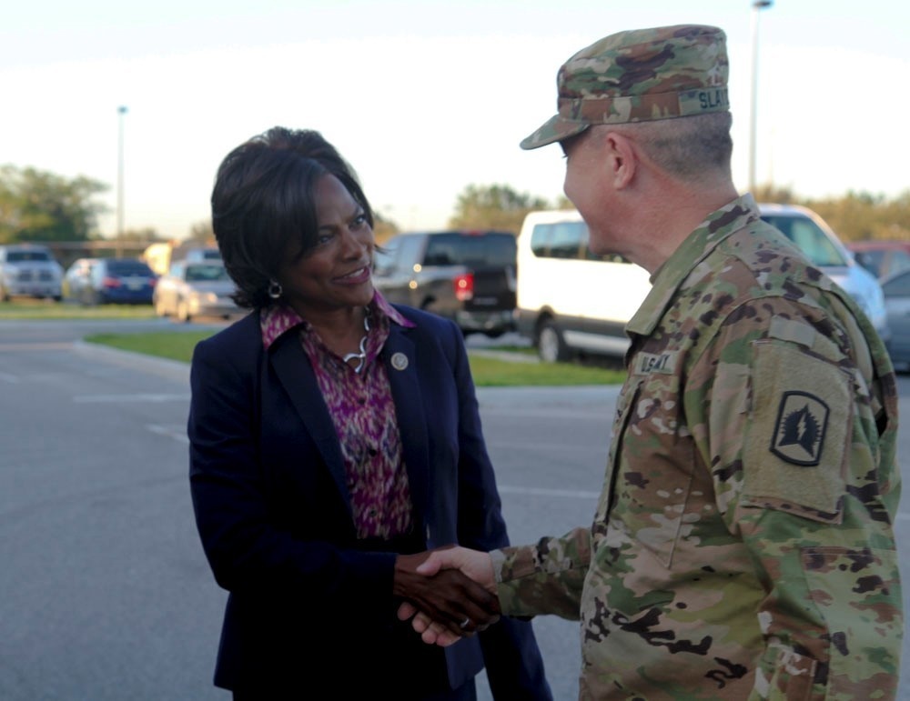 HHB 164th ADA is Visited by Congresswoman Val Demings