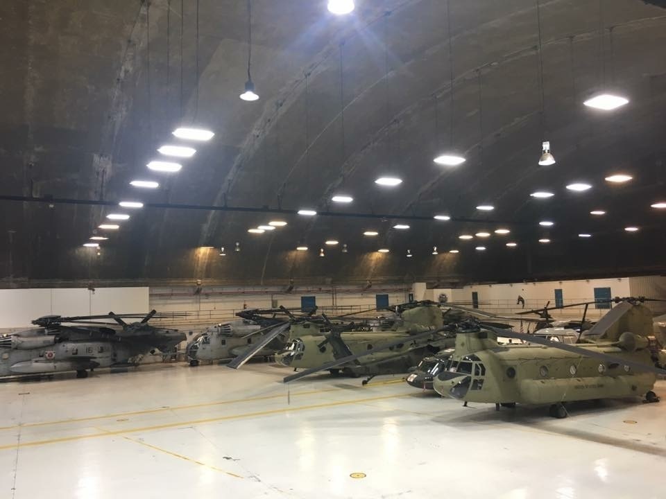 Department of Defense helicopters shelter at Coast Guard Air Station Borinquen