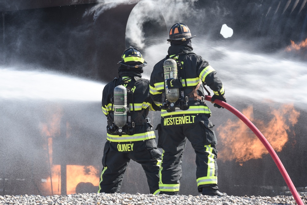 72nd Civil Engineer Squadron, fire department, conduct training at Tinker