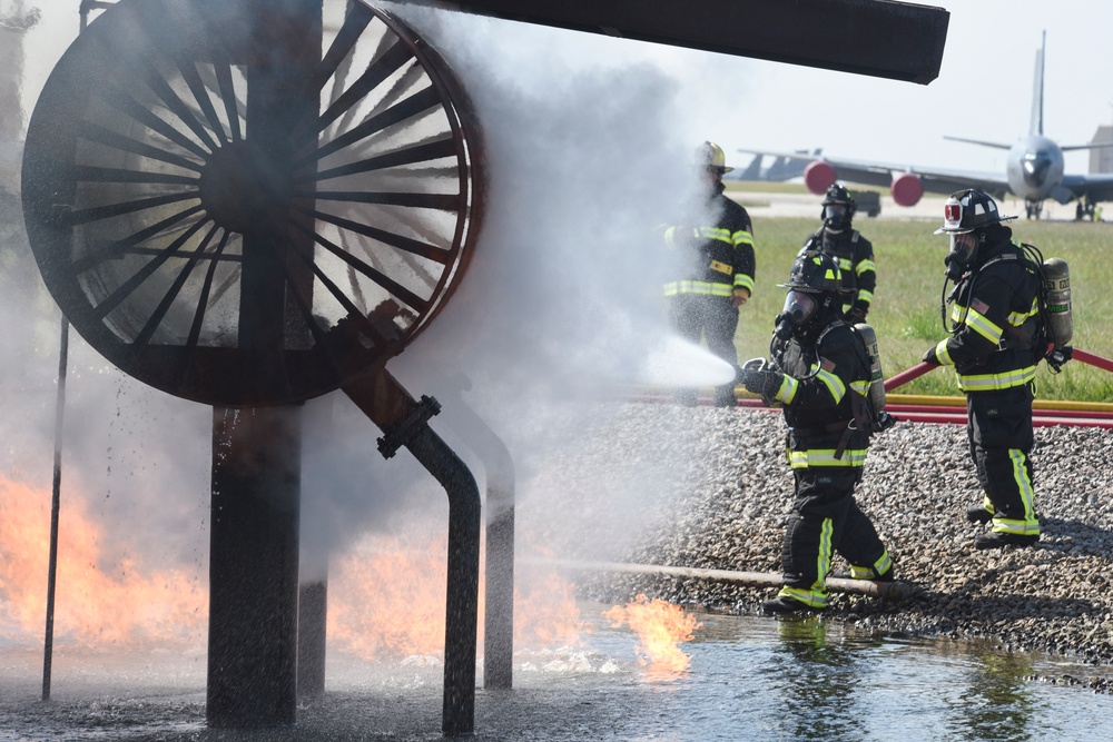 72nd Civil Engineer Squadron, fire department, conduct training at Tinker