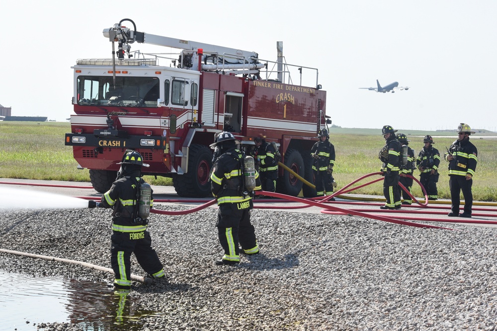 72nd Civil Engineer Squadron, fire department, conduct training at Tinker