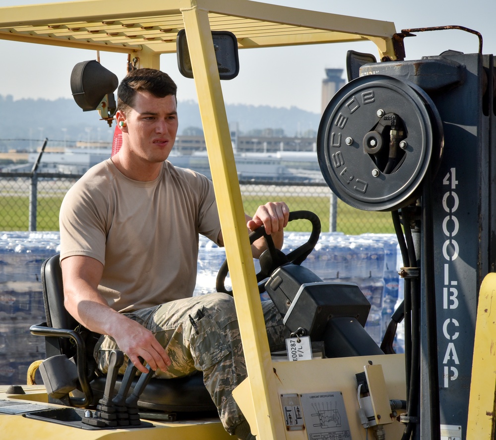 117th Air Refueling Wing Prepare Supplies For Transport to Hurricane Victims