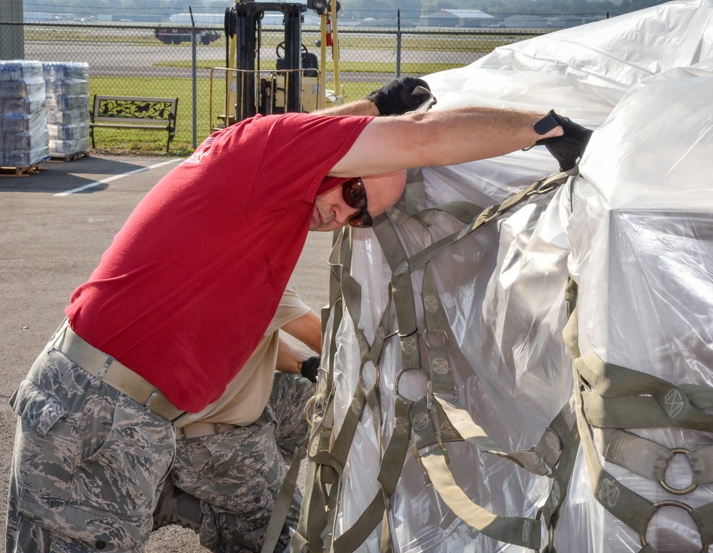 117th Air Refueling Wing Prepare Supplies For Transport to Hurricane Victims