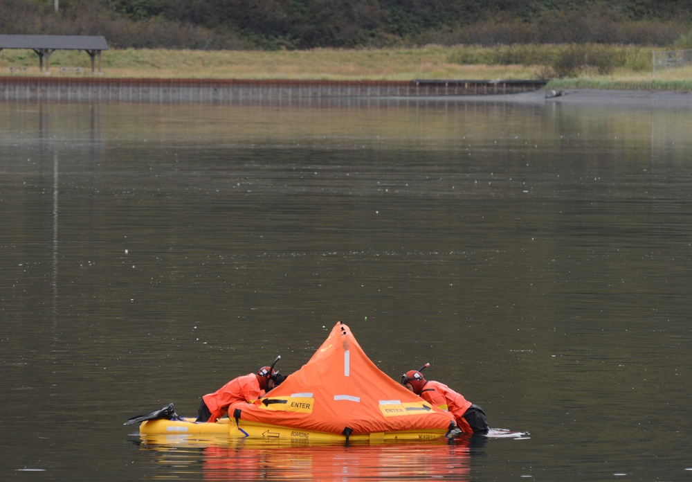 Coast Guard Air Station Kodiak conducts annual aviation water survival training