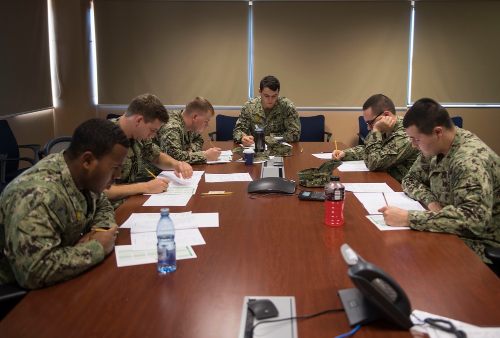 NSF Deveselu and Aegis Ashore Missile Defense System Sailors take Advancement Exam