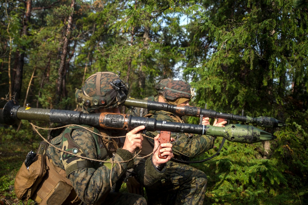 Marines participate in Exercise Aurora 17 in Sweden