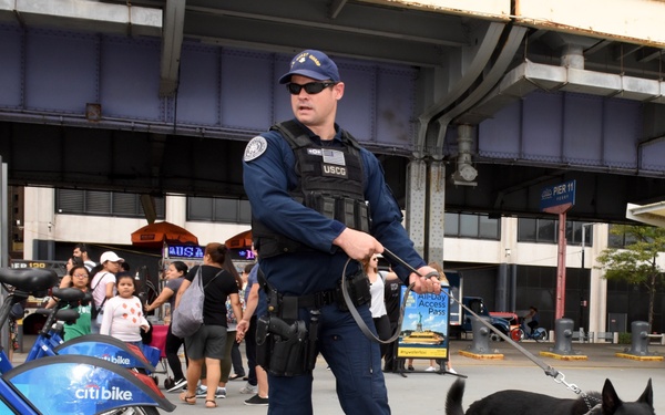 Coast Guard crews conducts security sweeps during the 72nd United Nations General Assembly (UNGA)