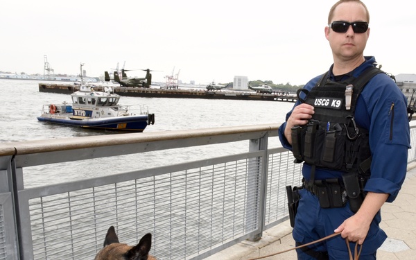 Coast Guard crews conducts security sweeps during the 72nd United Nations General Assembly (UNGA)