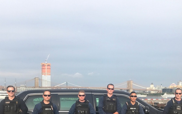 Coast Guard crews conducts security sweeps during the 72nd United Nations General Assembly (UNGA)