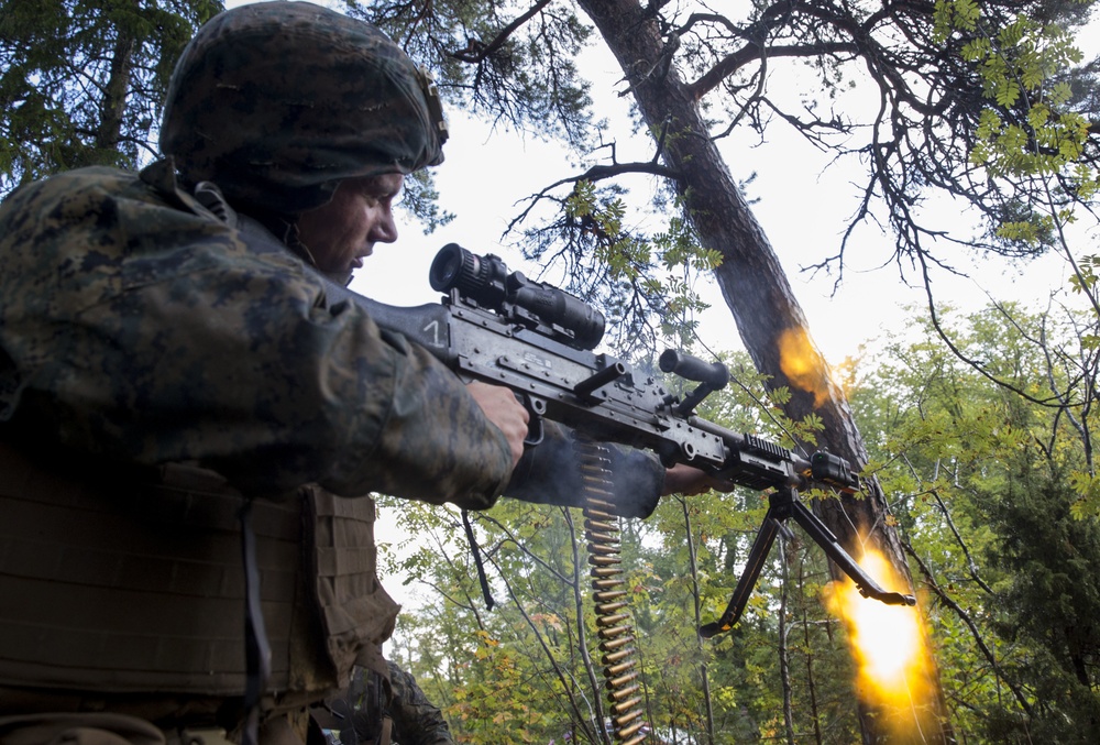 Marines participate in Exercise Aurora 17 in Sweden