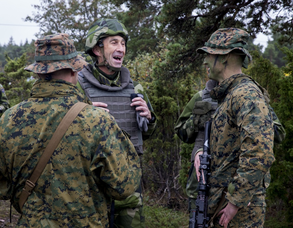 Marines participate in Exercise Aurora 17 in Sweden